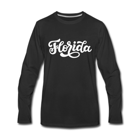 Florida Long Sleeve T-Shirt - Hand Lettered Unisex Florida Long Sleeve Shirt - black