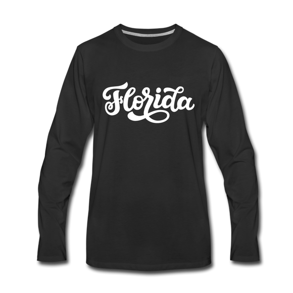 Florida Long Sleeve T-Shirt - Hand Lettered Unisex Florida Long Sleeve Shirt - black