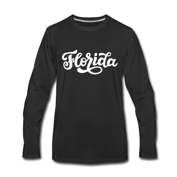 Florida Long Sleeve T-Shirt - Hand Lettered Unisex Florida Long Sleeve Shirt - black