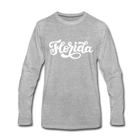 Florida Long Sleeve T-Shirt - Hand Lettered Unisex Florida Long Sleeve Shirt - heather gray
