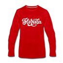 Florida Long Sleeve T-Shirt - Hand Lettered Unisex Florida Long Sleeve Shirt - red