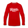 Florida Long Sleeve T-Shirt - Hand Lettered Unisex Florida Long Sleeve Shirt - red