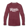 Florida Long Sleeve T-Shirt - Hand Lettered Unisex Florida Long Sleeve Shirt - heather burgundy