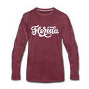Florida Long Sleeve T-Shirt - Hand Lettered Unisex Florida Long Sleeve Shirt - heather burgundy