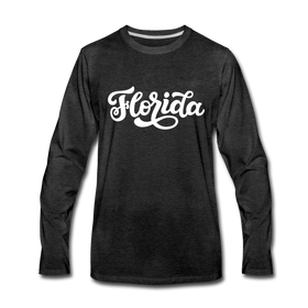 Florida Long Sleeve T-Shirt - Hand Lettered Unisex Florida Long Sleeve Shirt - charcoal gray