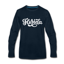 Florida Long Sleeve T-Shirt - Hand Lettered Unisex Florida Long Sleeve Shirt - deep navy