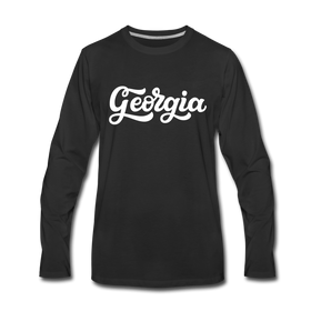 Georgia Long Sleeve T-Shirt - Hand Lettered Unisex Georgia Long Sleeve Shirt - black