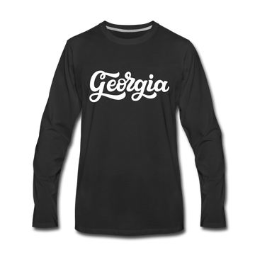 Georgia Long Sleeve T-Shirt - Hand Lettered Unisex Georgia Long Sleeve Shirt - black