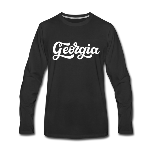 Georgia Long Sleeve T-Shirt - Hand Lettered Unisex Georgia Long Sleeve Shirt - black