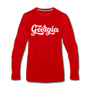 Georgia Long Sleeve T-Shirt - Hand Lettered Unisex Georgia Long Sleeve Shirt - red