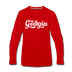 Georgia Long Sleeve T-Shirt - Hand Lettered Unisex Georgia Long Sleeve Shirt - red