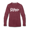 Georgia Long Sleeve T-Shirt - Hand Lettered Unisex Georgia Long Sleeve Shirt - heather burgundy