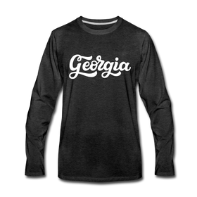 Georgia Long Sleeve T-Shirt - Hand Lettered Unisex Georgia Long Sleeve Shirt - charcoal gray