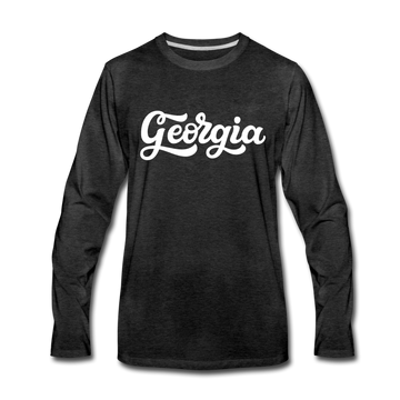 Georgia Long Sleeve T-Shirt - Hand Lettered Unisex Georgia Long Sleeve Shirt - charcoal gray