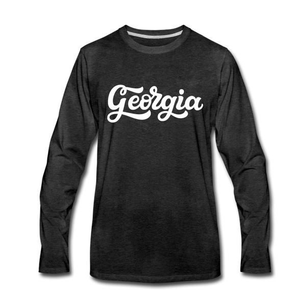 Georgia Long Sleeve T-Shirt - Hand Lettered Unisex Georgia Long Sleeve Shirt - charcoal gray