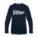 Georgia Long Sleeve T-Shirt - Hand Lettered Unisex Georgia Long Sleeve Shirt - deep navy