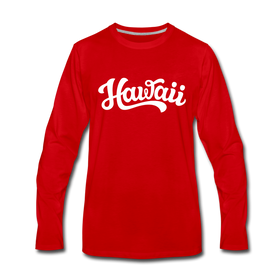Hawaii Long Sleeve T-Shirt - Hand Lettered Unisex Hawaii Long Sleeve Shirt - red