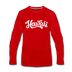 Hawaii Long Sleeve T-Shirt - Hand Lettered Unisex Hawaii Long Sleeve Shirt - red