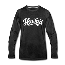 Hawaii Long Sleeve T-Shirt - Hand Lettered Unisex Hawaii Long Sleeve Shirt - charcoal gray