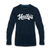 Hawaii Long Sleeve T-Shirt - Hand Lettered Unisex Hawaii Long Sleeve Shirt - deep navy