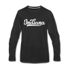Indiana Long Sleeve T-Shirt - Hand Lettered Unisex Indiana Long Sleeve Shirt - black