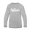 Indiana Long Sleeve T-Shirt - Hand Lettered Unisex Indiana Long Sleeve Shirt - heather gray