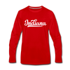 Indiana Long Sleeve T-Shirt - Hand Lettered Unisex Indiana Long Sleeve Shirt - red
