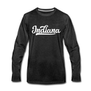 Indiana Long Sleeve T-Shirt - Hand Lettered Unisex Indiana Long Sleeve Shirt - charcoal gray