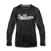 Indiana Long Sleeve T-Shirt - Hand Lettered Unisex Indiana Long Sleeve Shirt - charcoal gray