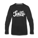 Iowa Long Sleeve T-Shirt - Hand Lettered Unisex Iowa Long Sleeve Shirt - black