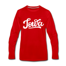 Iowa Long Sleeve T-Shirt - Hand Lettered Unisex Iowa Long Sleeve Shirt - red