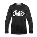 Iowa Long Sleeve T-Shirt - Hand Lettered Unisex Iowa Long Sleeve Shirt - charcoal gray