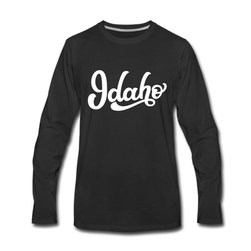Idaho Long Sleeve T-Shirt - Hand Lettered Unisex Idaho Long Sleeve Shirt - black