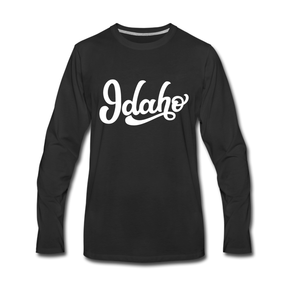 Idaho Long Sleeve T-Shirt - Hand Lettered Unisex Idaho Long Sleeve Shirt - black