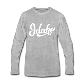 Idaho Long Sleeve T-Shirt - Hand Lettered Unisex Idaho Long Sleeve Shirt - heather gray