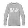 Idaho Long Sleeve T-Shirt - Hand Lettered Unisex Idaho Long Sleeve Shirt - heather gray