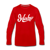Idaho Long Sleeve T-Shirt - Hand Lettered Unisex Idaho Long Sleeve Shirt - red