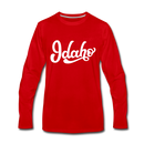 Idaho Long Sleeve T-Shirt - Hand Lettered Unisex Idaho Long Sleeve Shirt - red