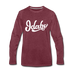 Idaho Long Sleeve T-Shirt - Hand Lettered Unisex Idaho Long Sleeve Shirt - heather burgundy