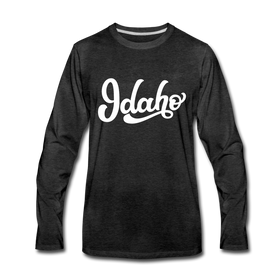 Idaho Long Sleeve T-Shirt - Hand Lettered Unisex Idaho Long Sleeve Shirt - charcoal gray