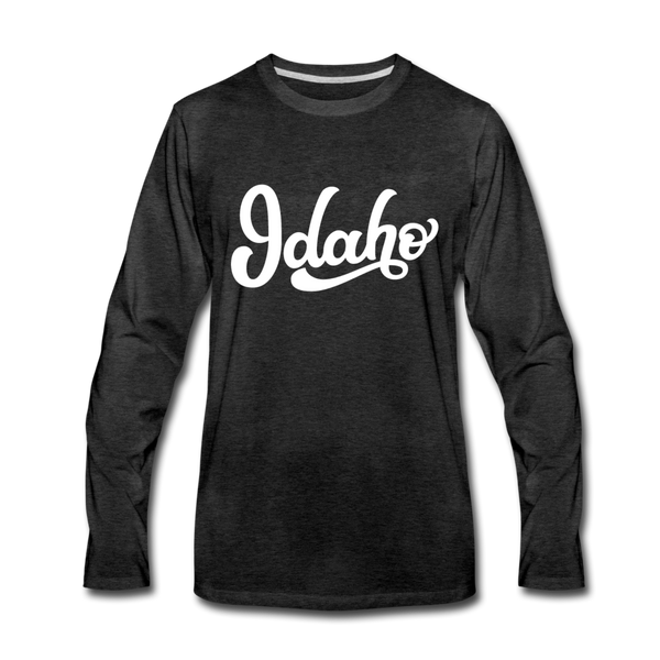 Idaho Long Sleeve T-Shirt - Hand Lettered Unisex Idaho Long Sleeve Shirt - charcoal gray
