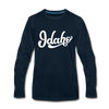 Idaho Long Sleeve T-Shirt - Hand Lettered Unisex Idaho Long Sleeve Shirt - deep navy