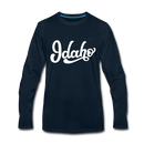 Idaho Long Sleeve T-Shirt - Hand Lettered Unisex Idaho Long Sleeve Shirt - deep navy