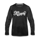 Illinois Long Sleeve T-Shirt - Hand Lettered Unisex Illinois Long Sleeve Shirt - charcoal gray