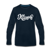 Illinois Long Sleeve T-Shirt - Hand Lettered Unisex Illinois Long Sleeve Shirt - deep navy