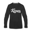 Kansas Long Sleeve T-Shirt - Hand Lettered Unisex Kansas Long Sleeve Shirt - black