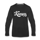 Kansas Long Sleeve T-Shirt - Hand Lettered Unisex Kansas Long Sleeve Shirt - black