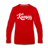 Kansas Long Sleeve T-Shirt - Hand Lettered Unisex Kansas Long Sleeve Shirt - red
