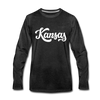 Kansas Long Sleeve T-Shirt - Hand Lettered Unisex Kansas Long Sleeve Shirt - charcoal gray