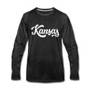 Kansas Long Sleeve T-Shirt - Hand Lettered Unisex Kansas Long Sleeve Shirt - charcoal gray